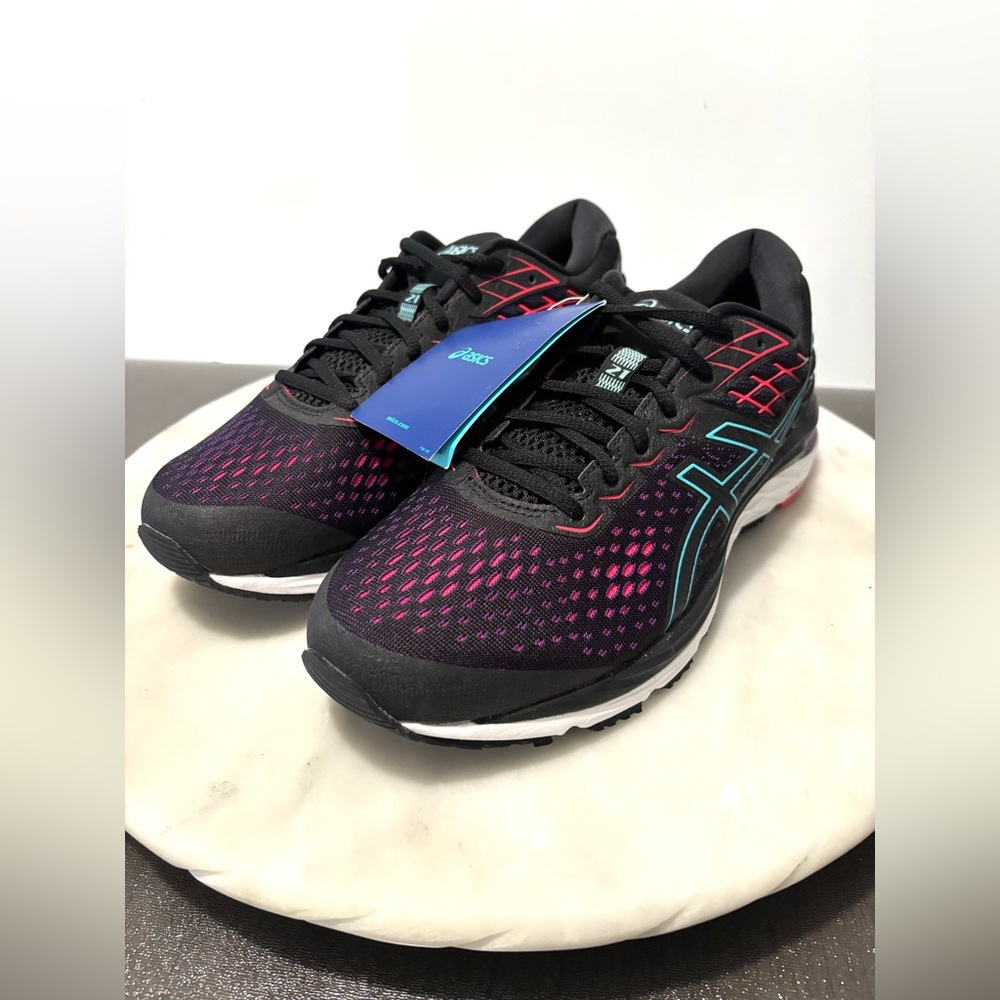 New Asics Gel Cumulus 21 Black Laser Pink running training Women trainer Size 10